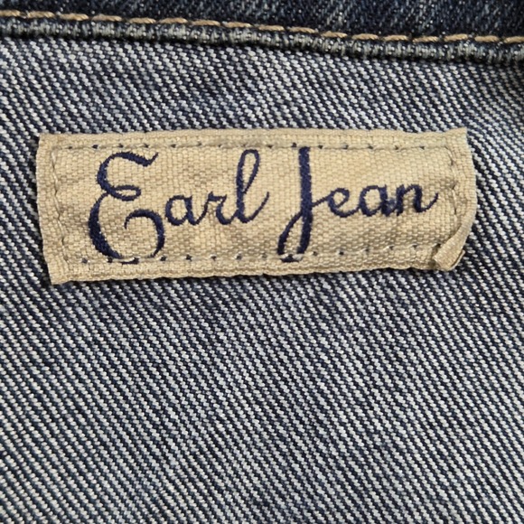 Earl Jean Denim Jacket Cropped Blue Jean Jacket Women's Size S - Picture 4 of 8